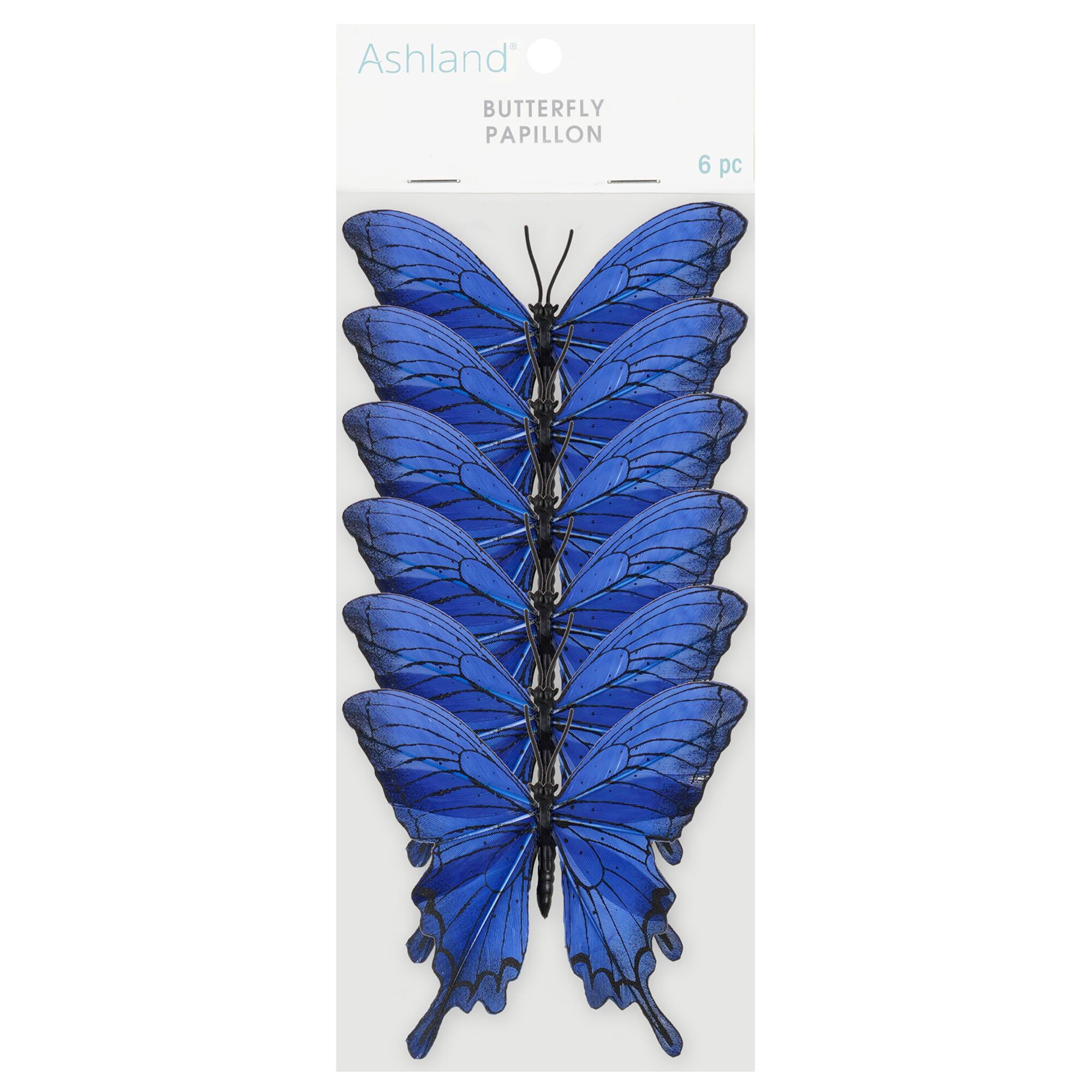 6 Packs: 6 ct. (36 total) 3.5" Blue Feather Butterflies by Ashland®